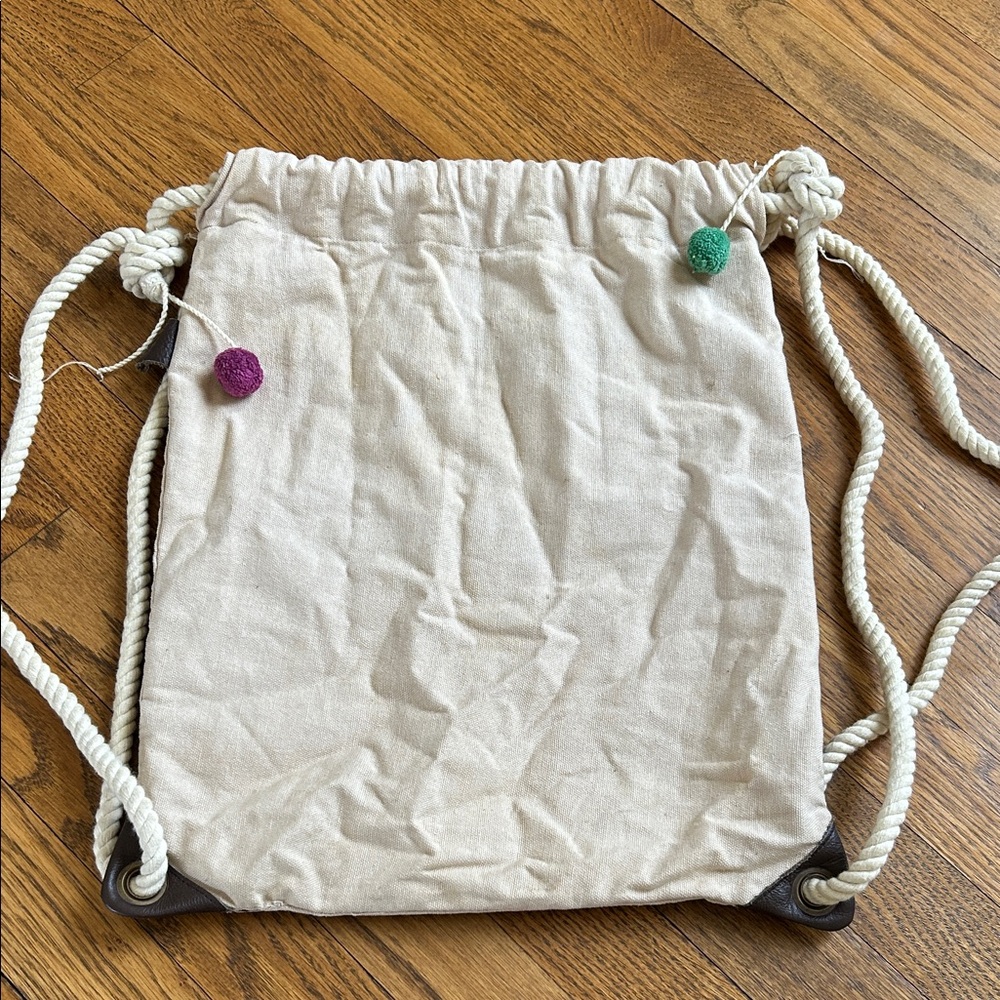 American Eagle Embroidered Floral Drawstring Bag View 3